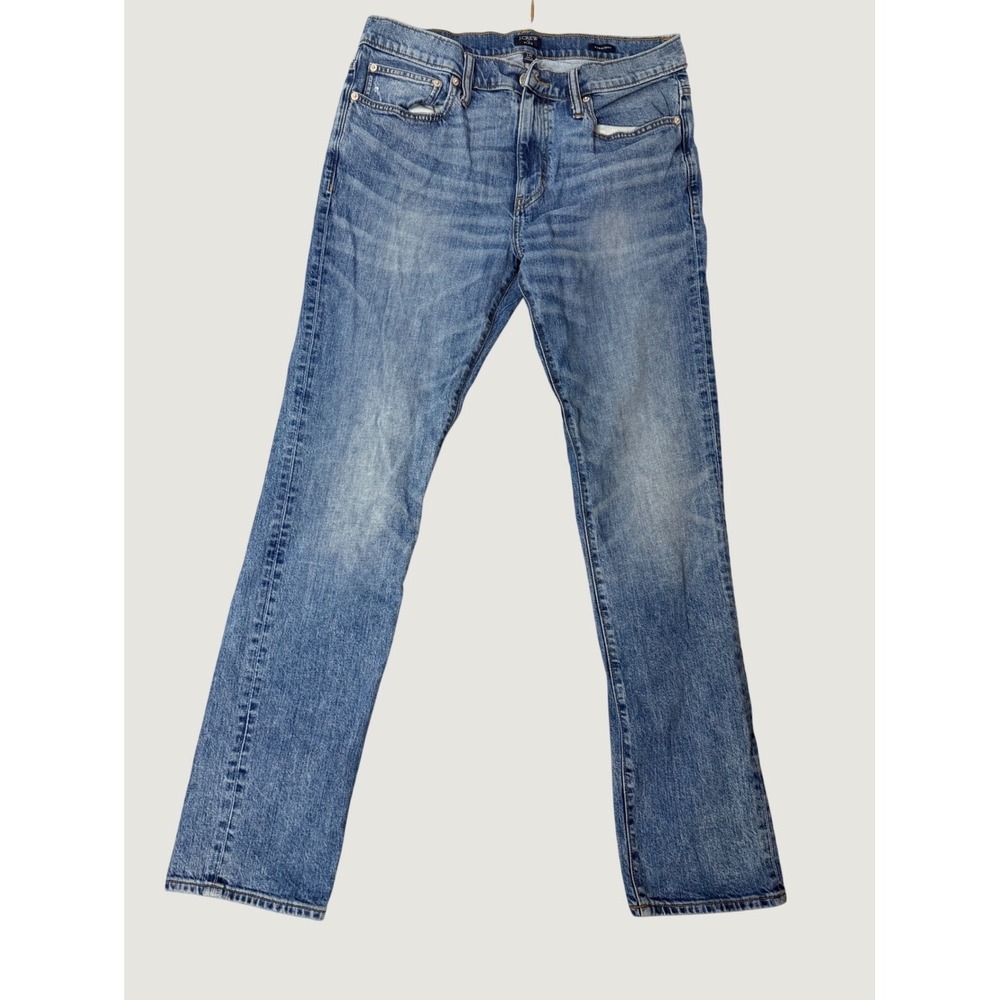 J.Crew Flex Jeans Mens 34x34 Straight Fit Stretch Denim Medium Wash Blue Pants
